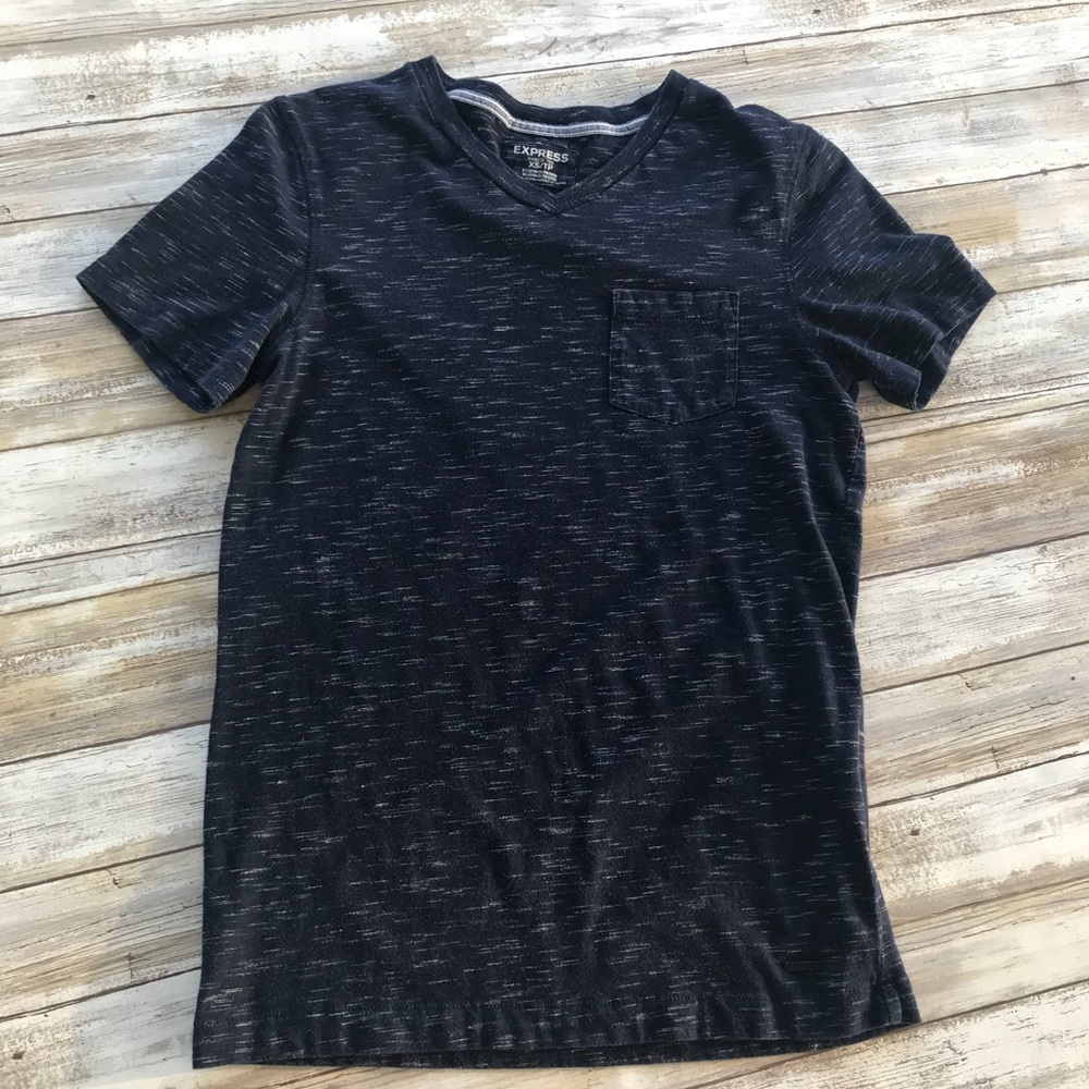 ‼️Express V Neck Tee XS Navy ‼️i4